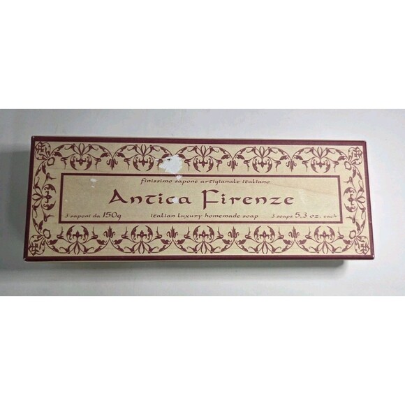 Homemade Italian Soap Antica Firenze 3 Bars Of Luxury Soap Sealed With Gift Box - Picture 2 of 8